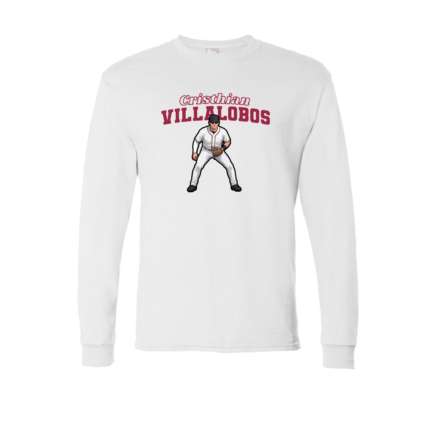 Long Sleeve Tee — Name Arch in White