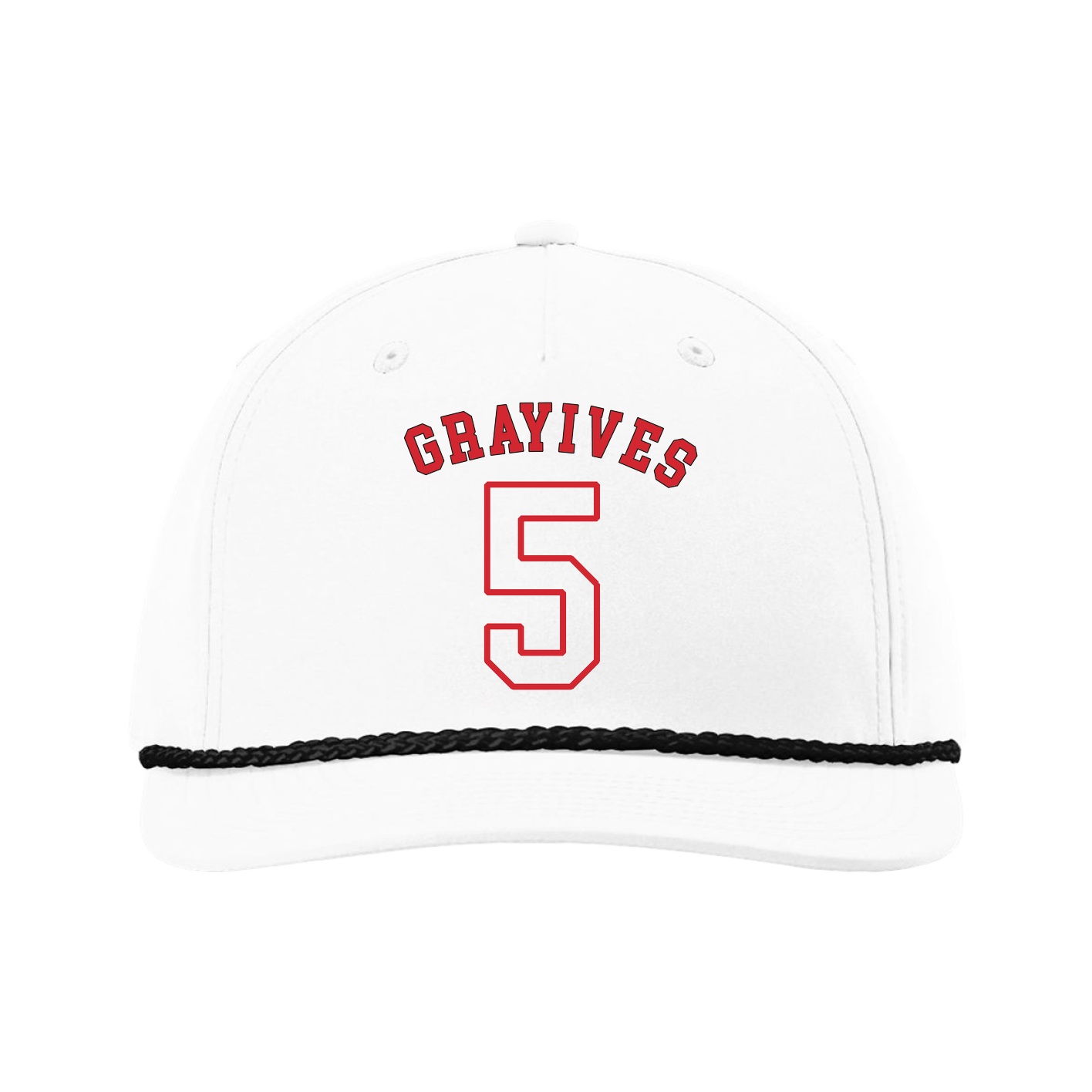 Five-Panel Classic Rope Cap — Shirsey Arch in White