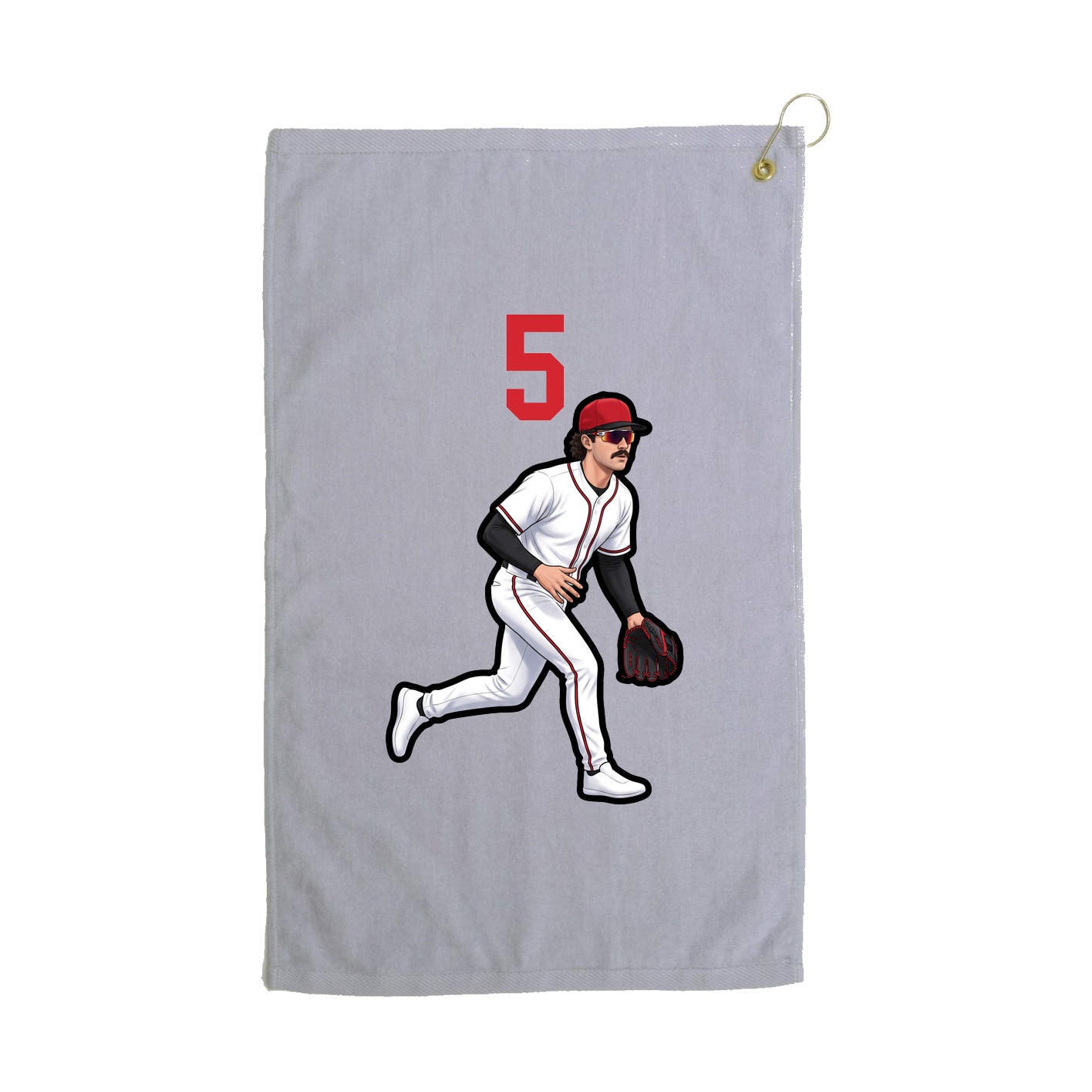 Golf Towel — Number Top in Grey