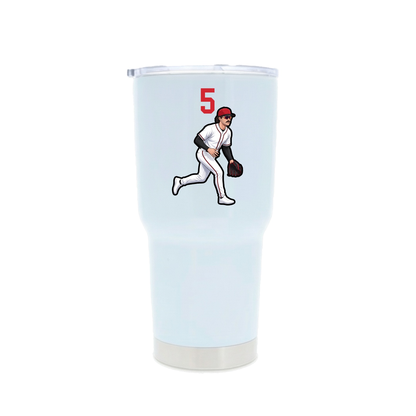 30oz Stainless Steel Tumbler — Number Top in White