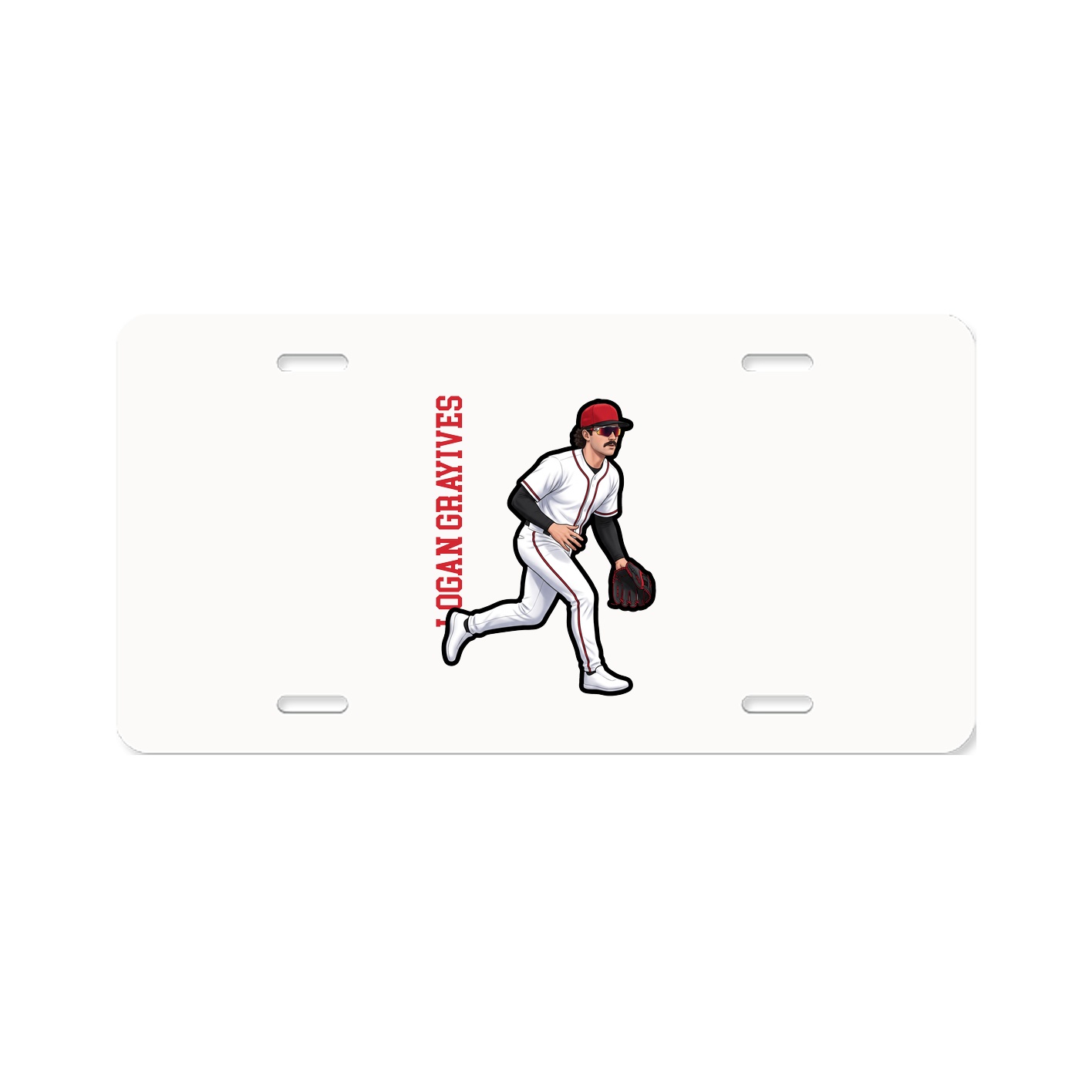 License Plate — Name Vertical in Classic