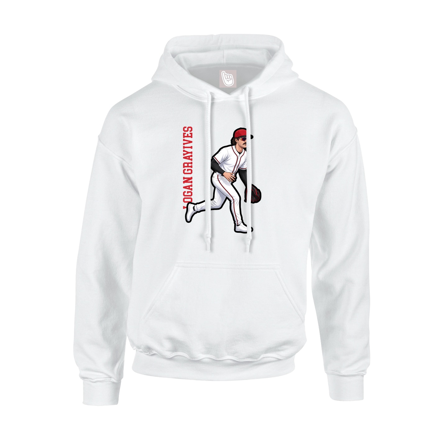 Youth Hoodie — Name Vertical in White