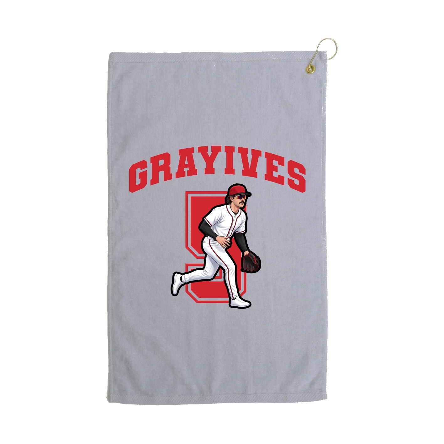 Golf Towel — Number in Grey