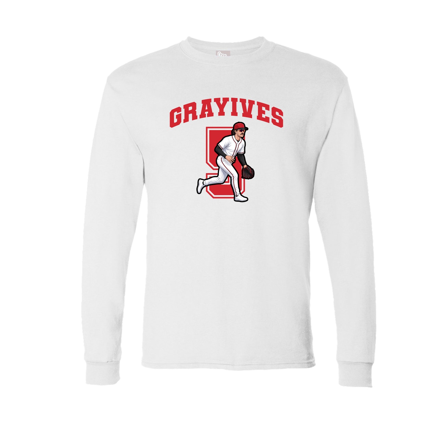 Long Sleeve Tee — Number in White