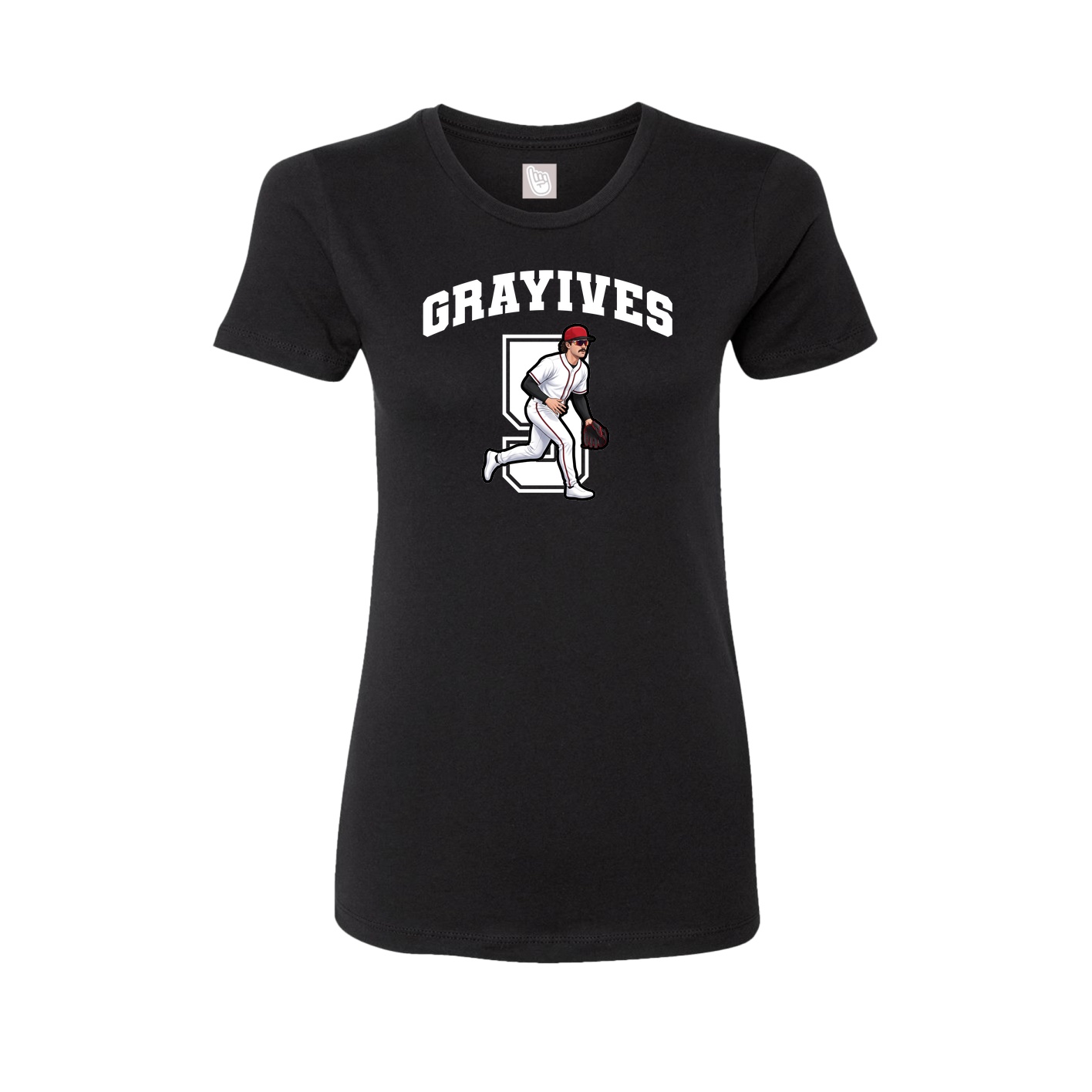 Fitted Women's Tee — Number in Black