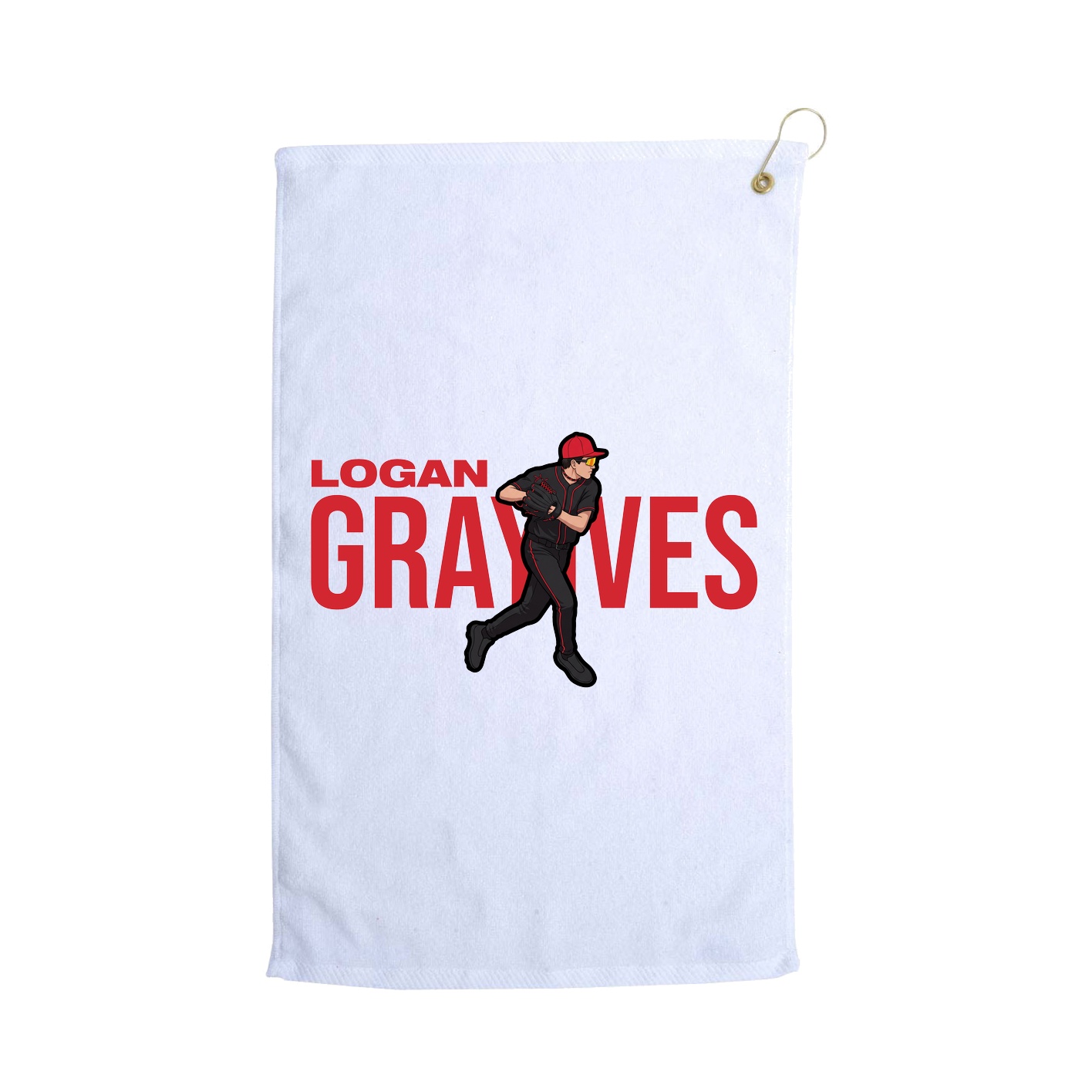Golf Towel — Player Name in White