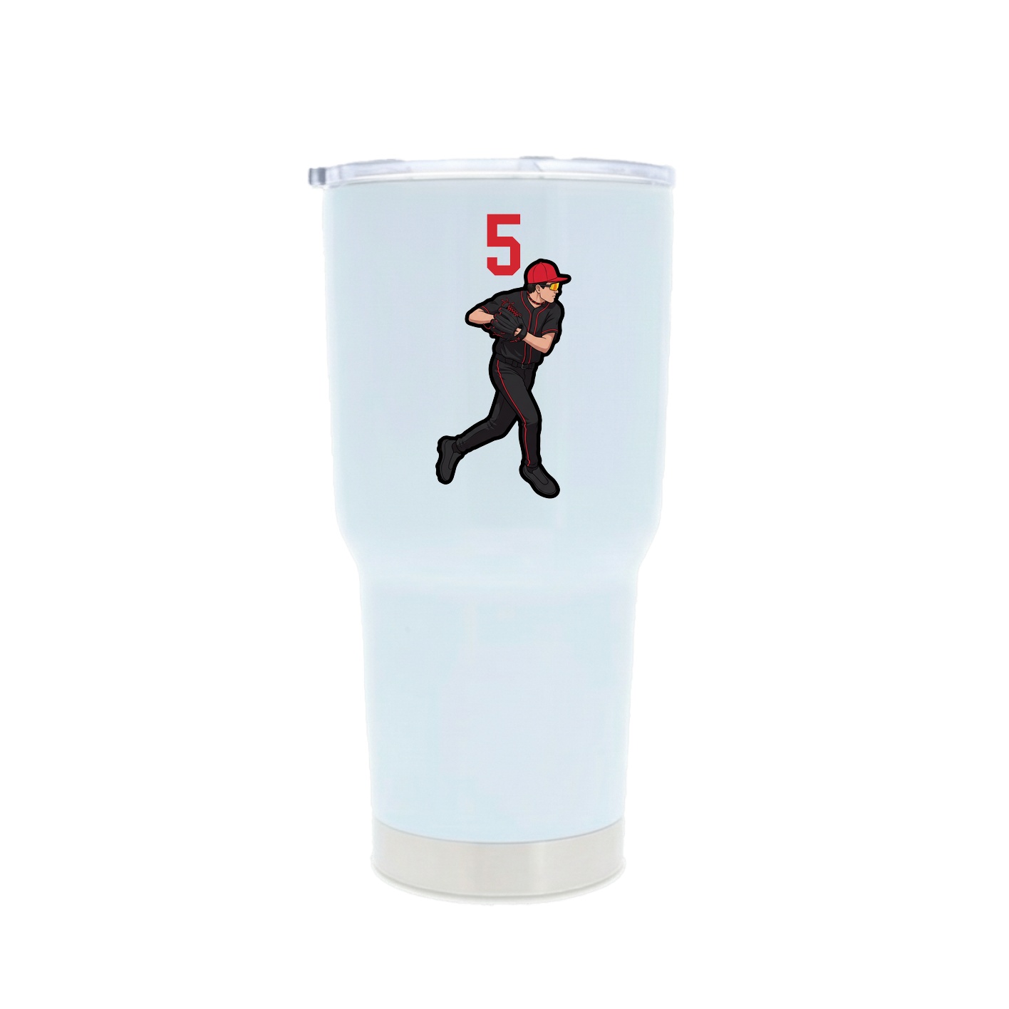 30oz Stainless Steel Tumbler — Number Top in White