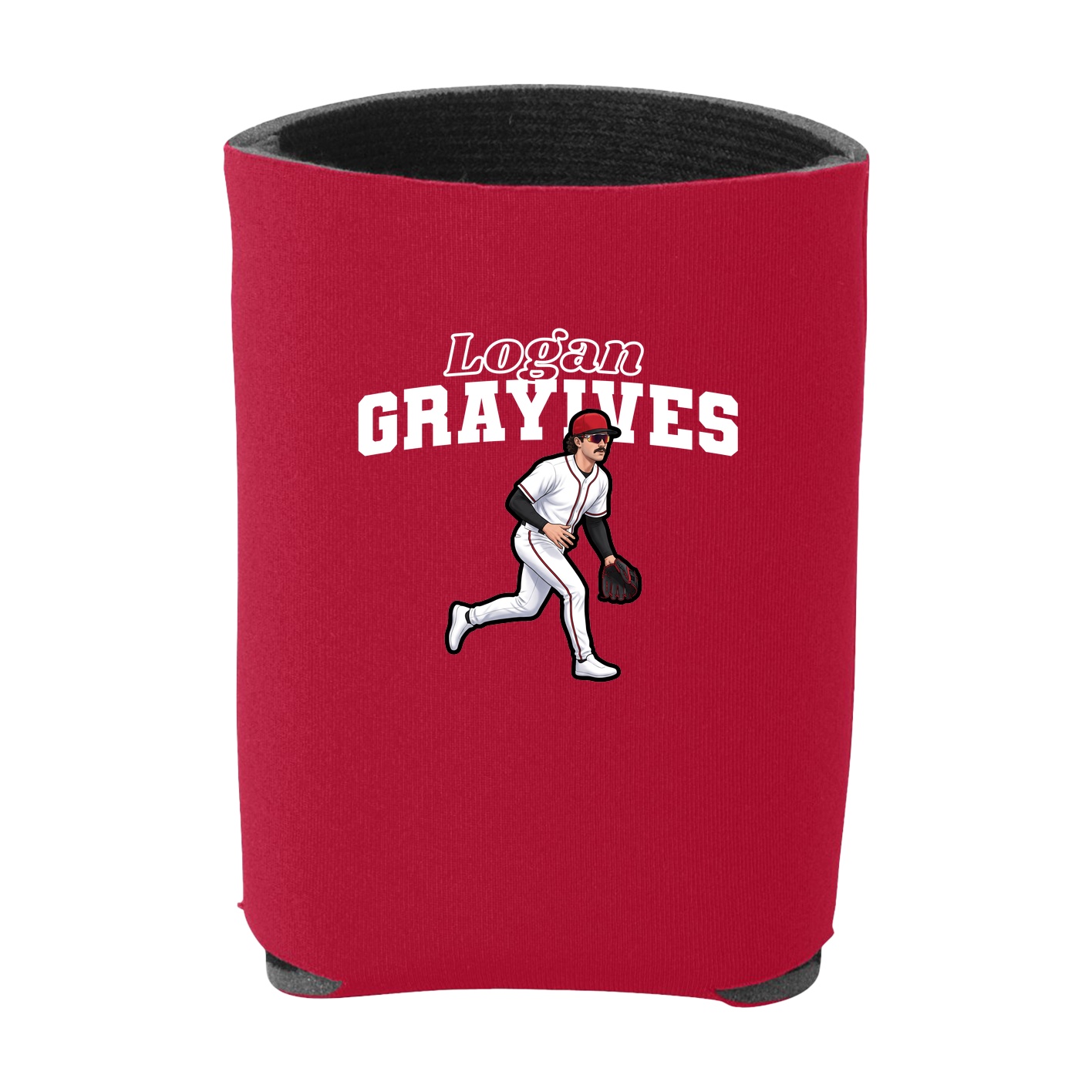 Can Holder — Name Arch in Red