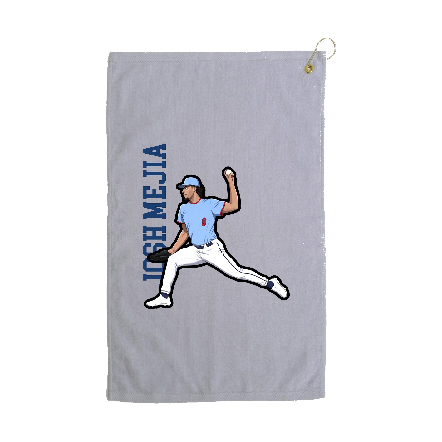 Golf Towel — Name Vertical in Grey