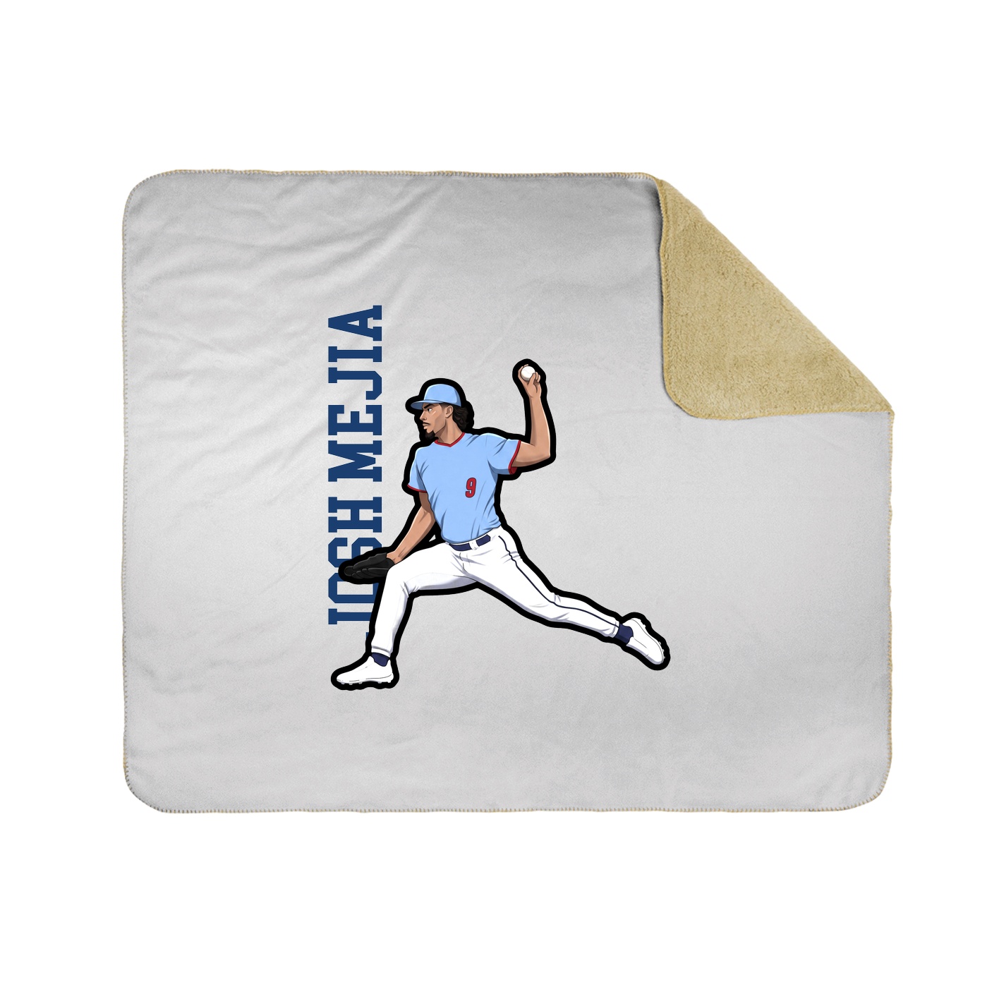 Throw Blanket — Name Vertical in White