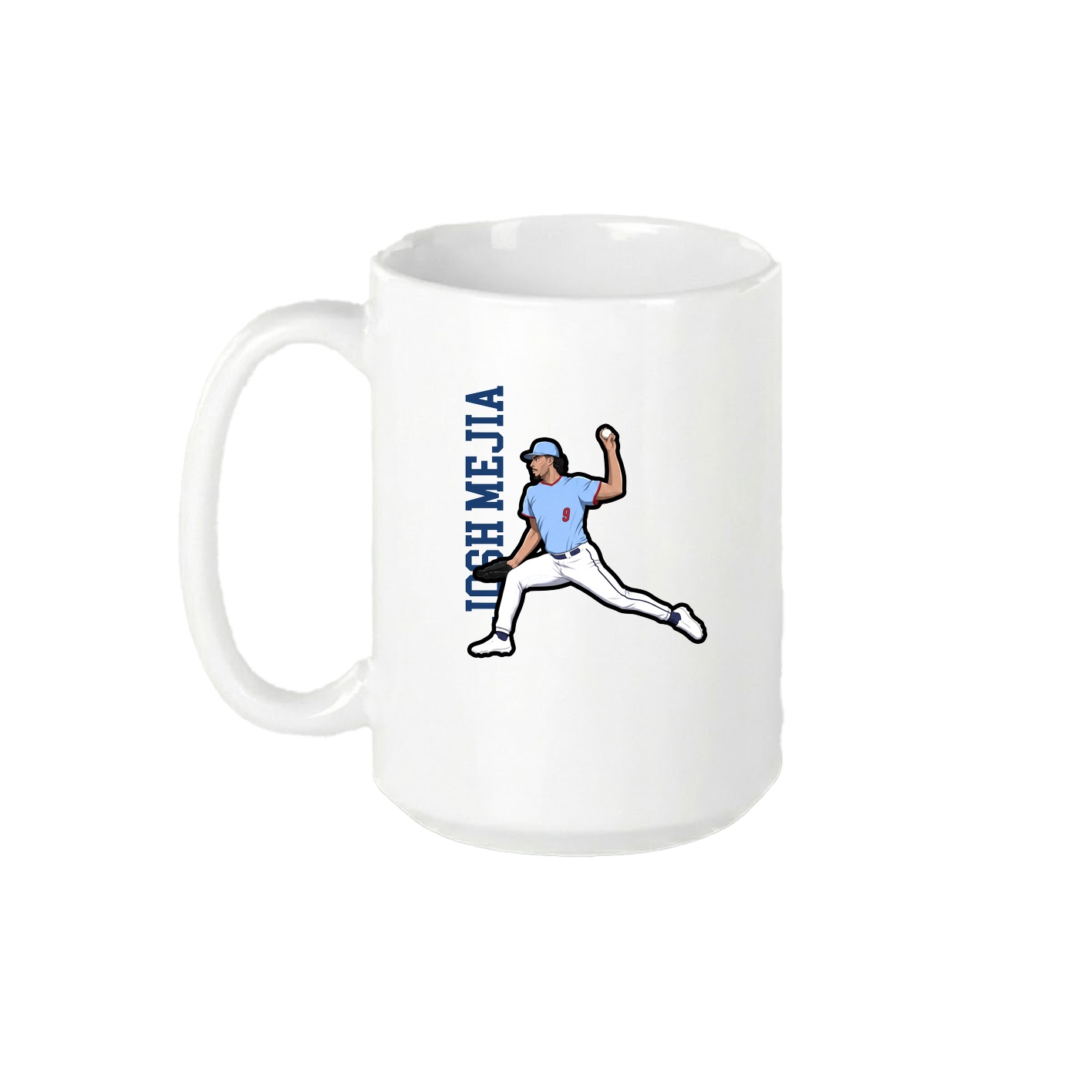 15oz Coffee Mug — Name Vertical in White