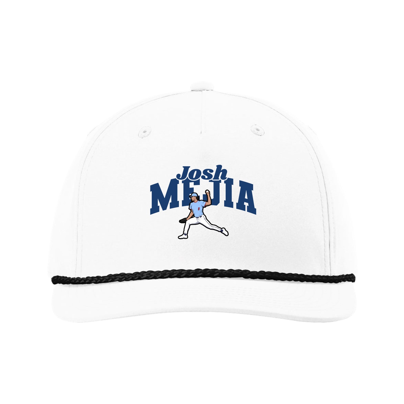Five-Panel Classic Rope Cap — Signature Arch in White