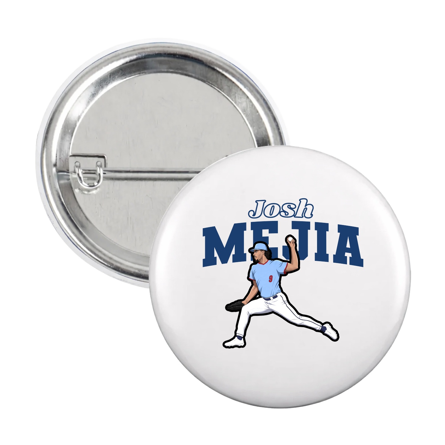 Game Day Button — Name Arch in White