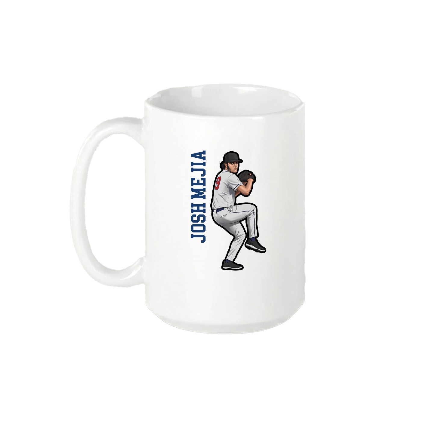 15oz Coffee Mug — Name Vertical in White