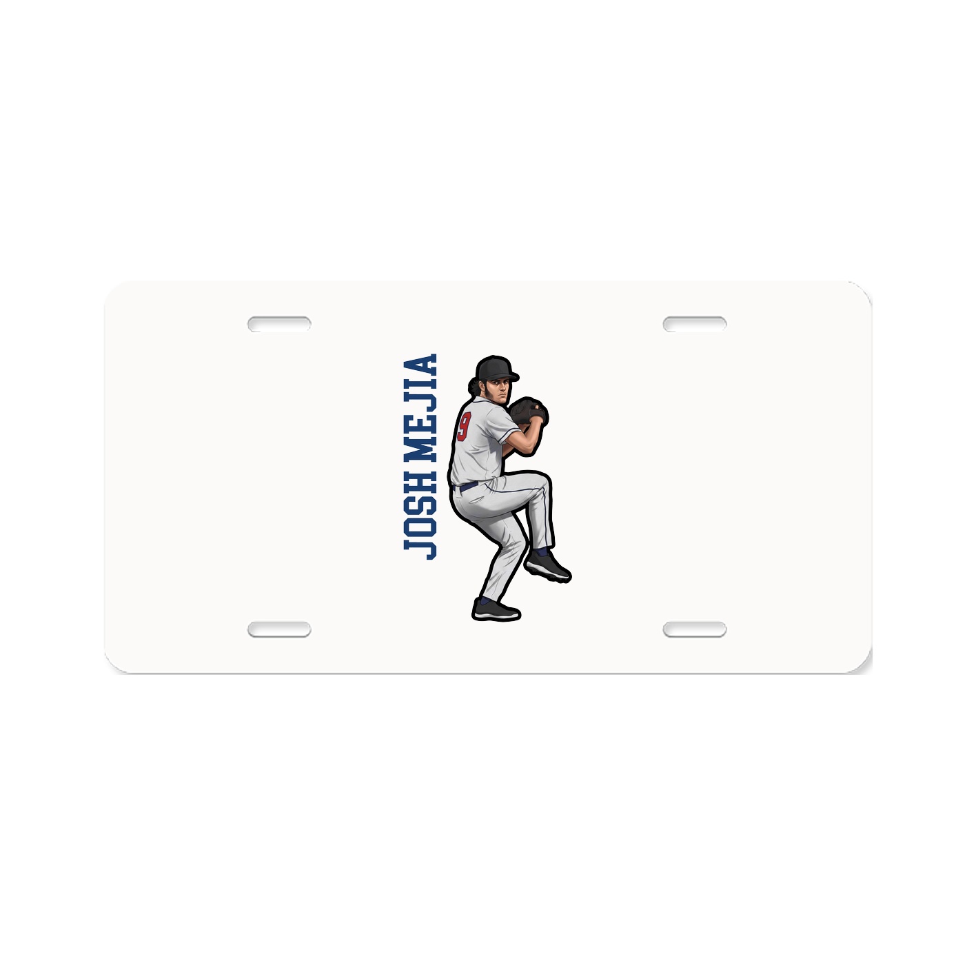 License Plate — Name Vertical in Classic
