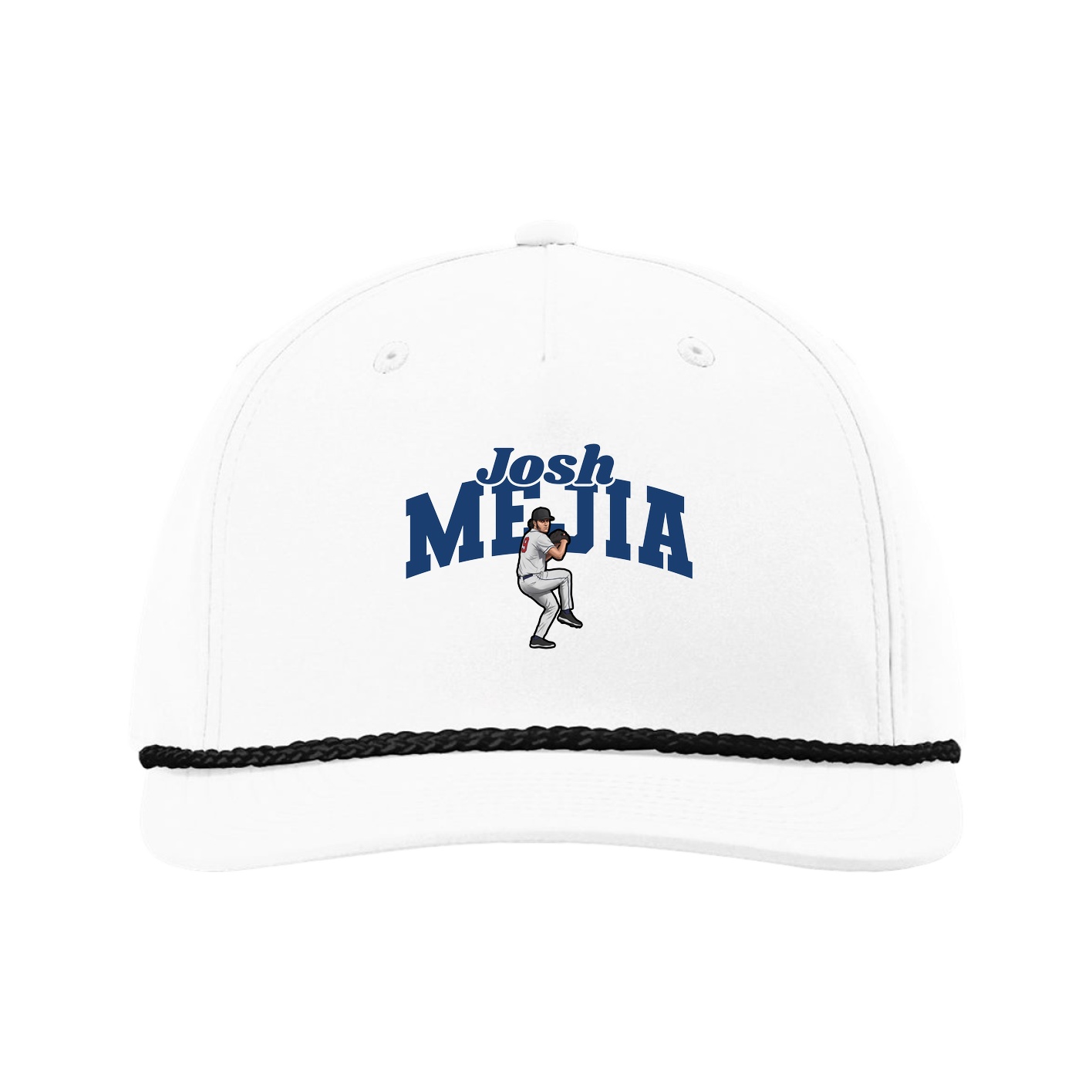 Five-Panel Classic Rope Cap — Signature Arch in White