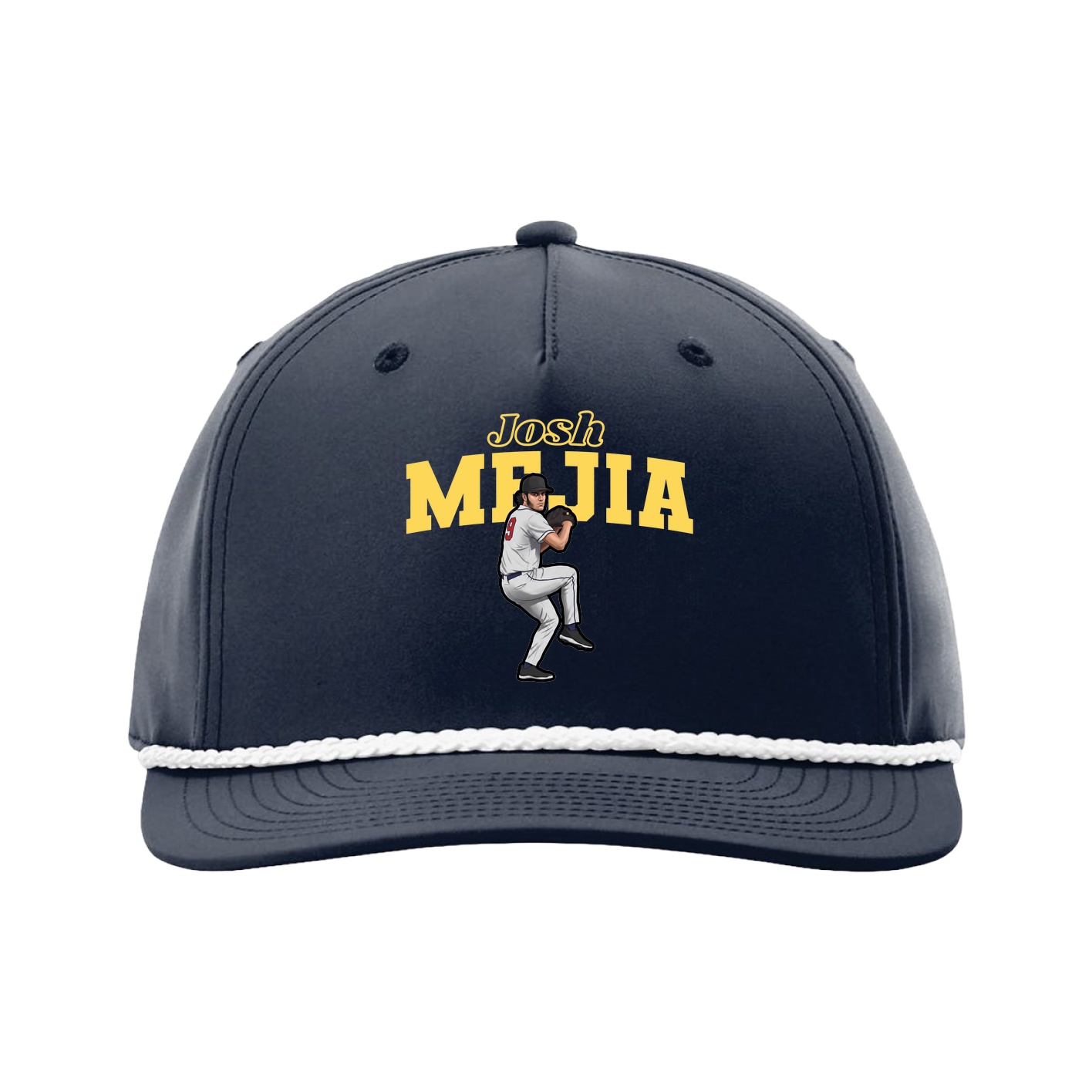 Five-Panel Classic Rope Cap — Name Arch in Navy