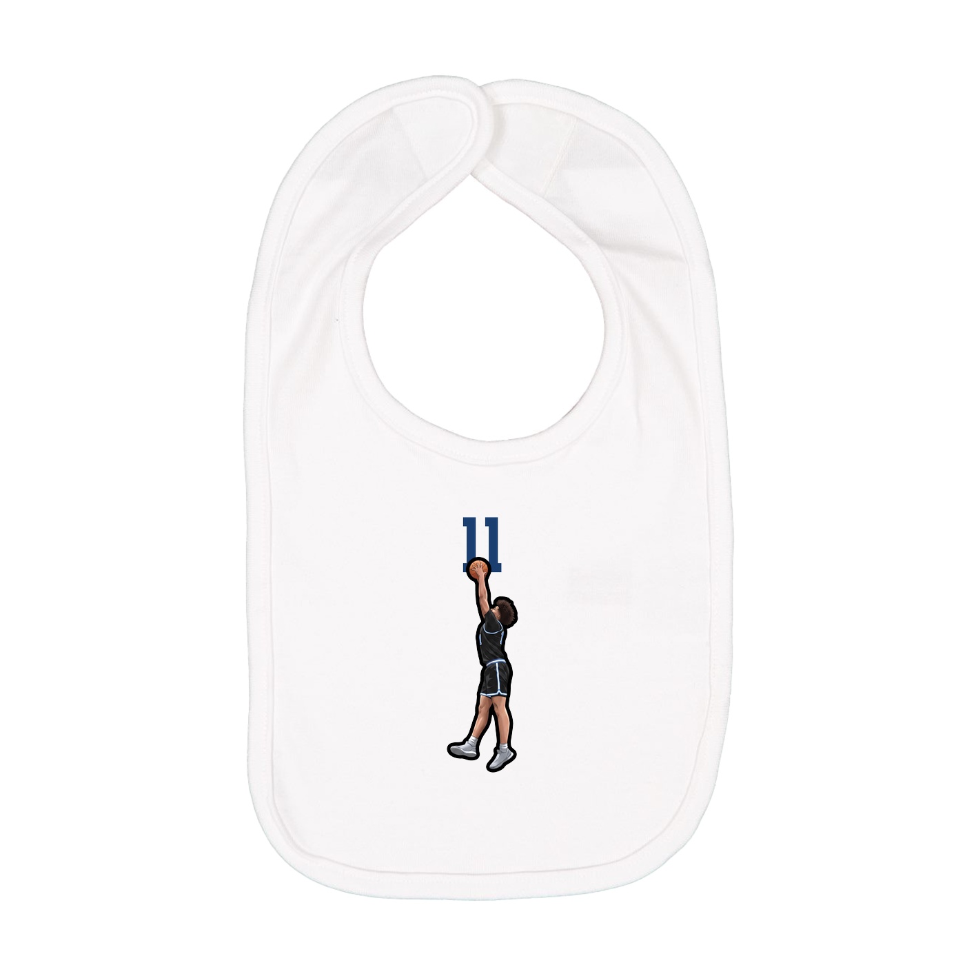 Infant Bib — Number Top in White
