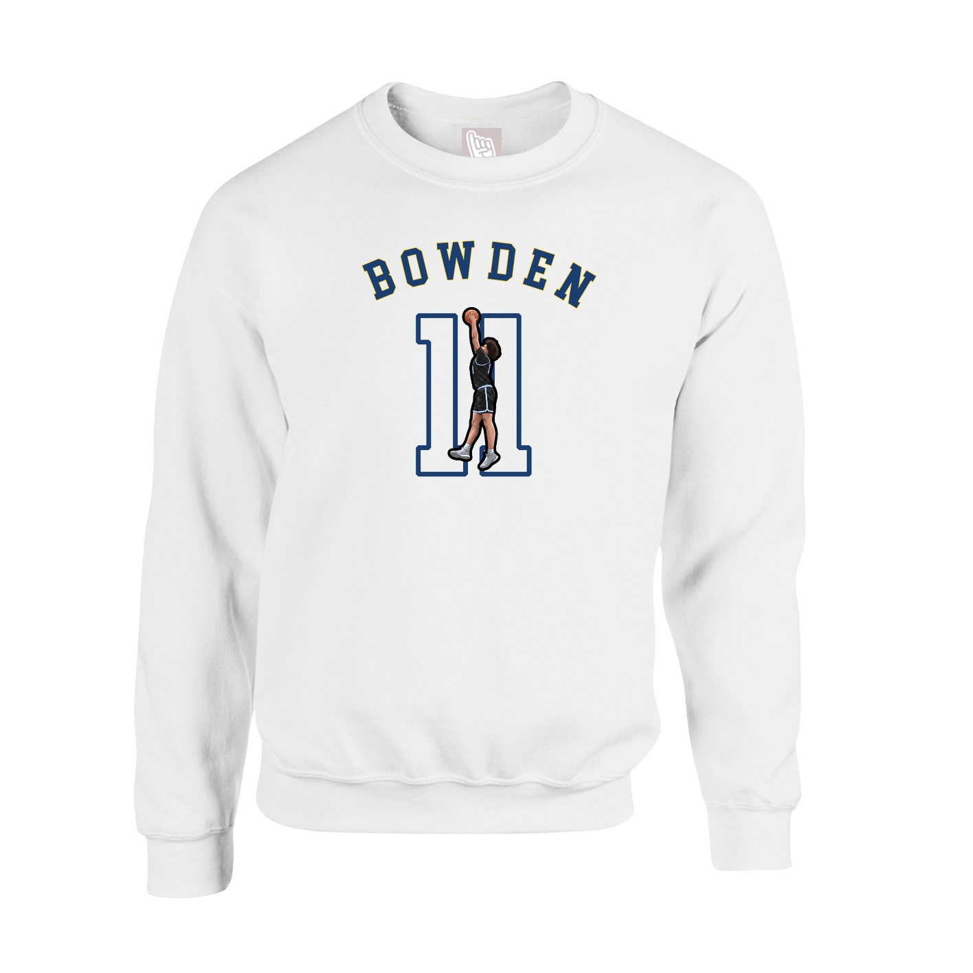 Fleece Crew — Shirsey Arch in White
