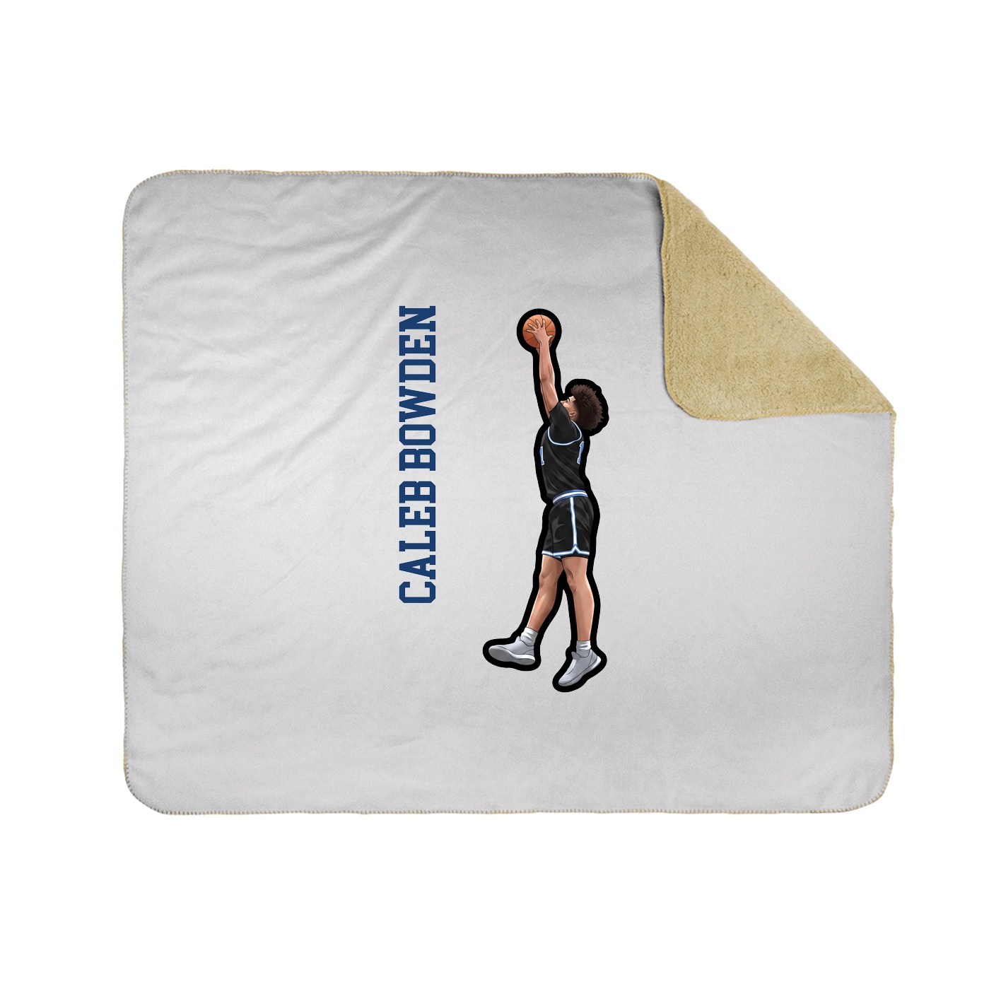 Throw Blanket — Name Vertical in White