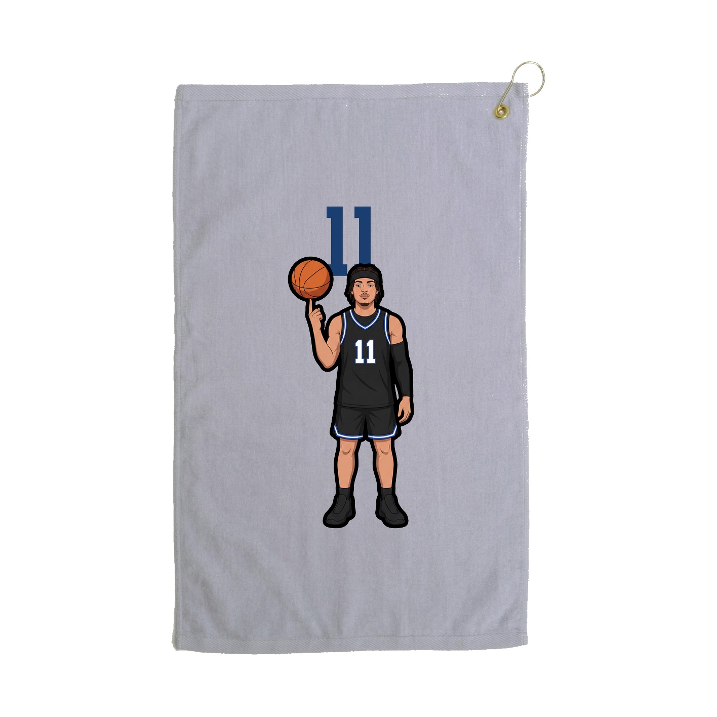 Golf Towel — Number Top in Grey