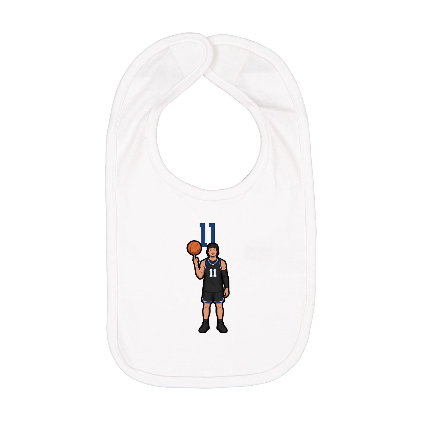 Infant Bib — Number Top in White