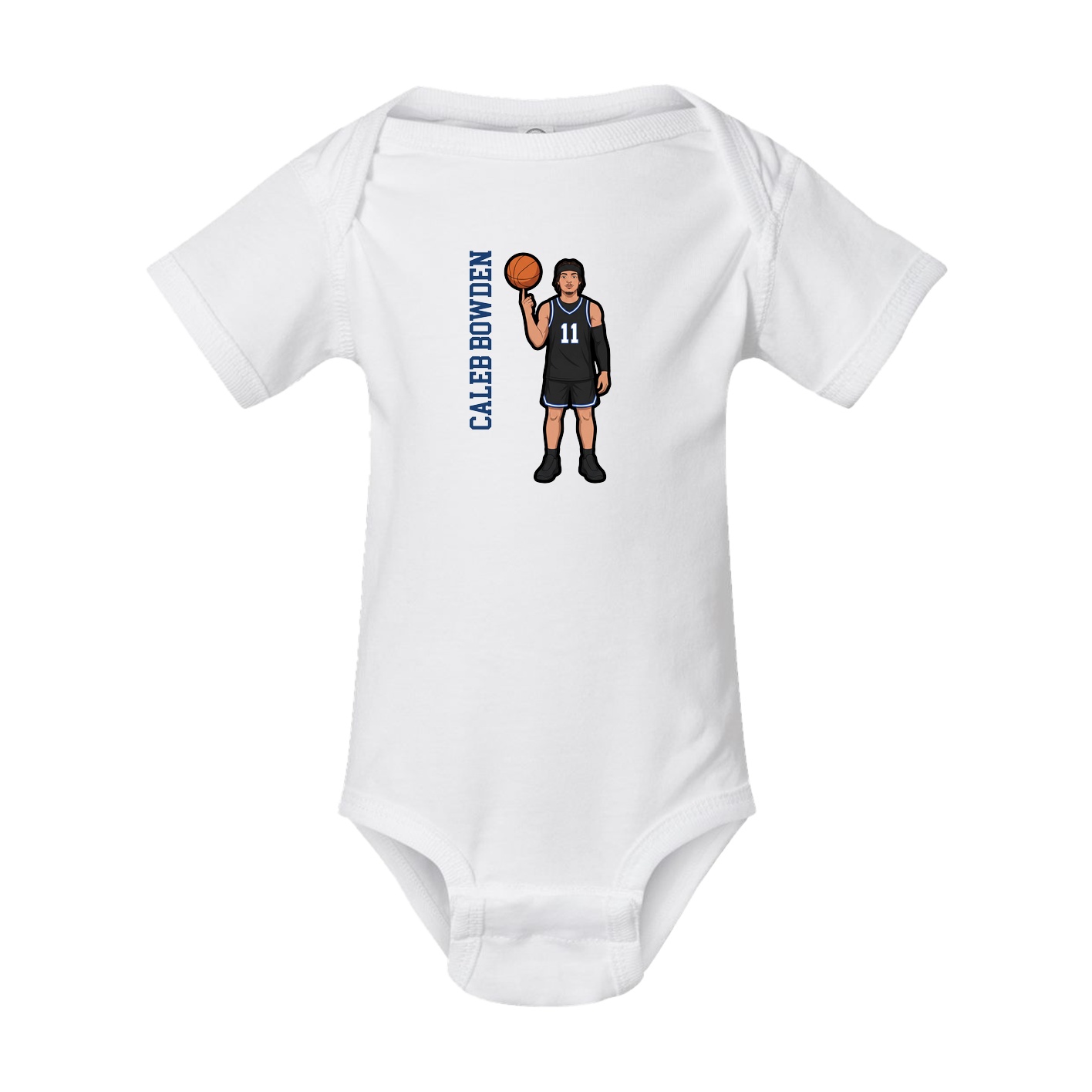 Baby Onesie — Name Vertical in White
