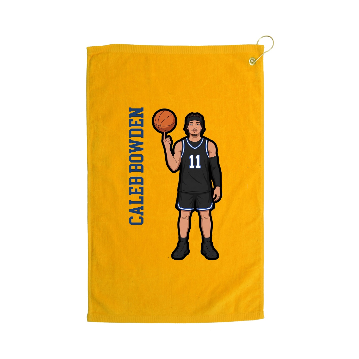 Golf Towel — Name Vertical in Gold