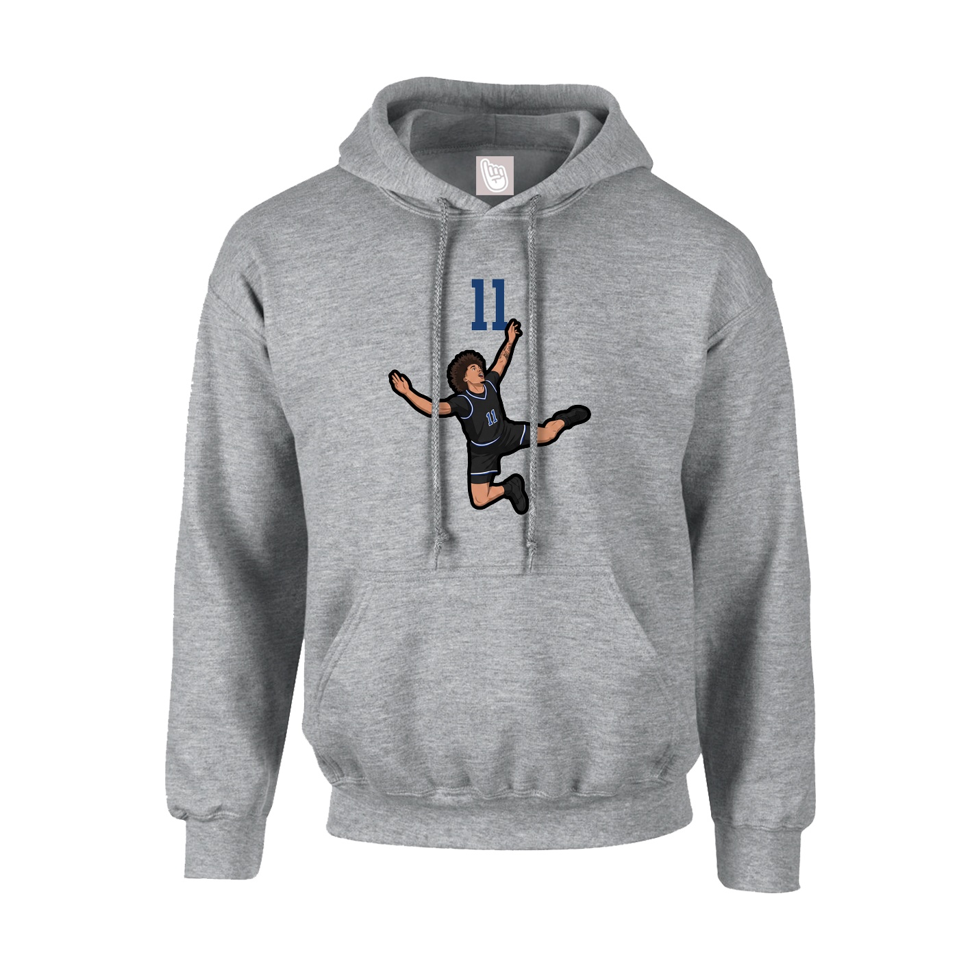 Youth Hoodie — Number Top in Grey