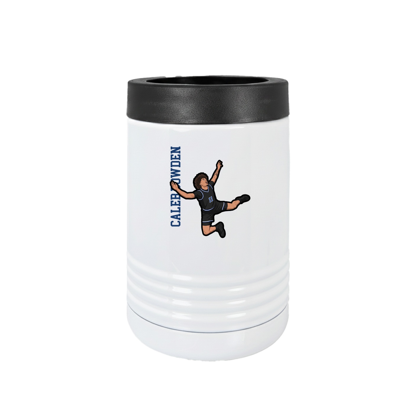 Beverage Holder — Name Vertical in White