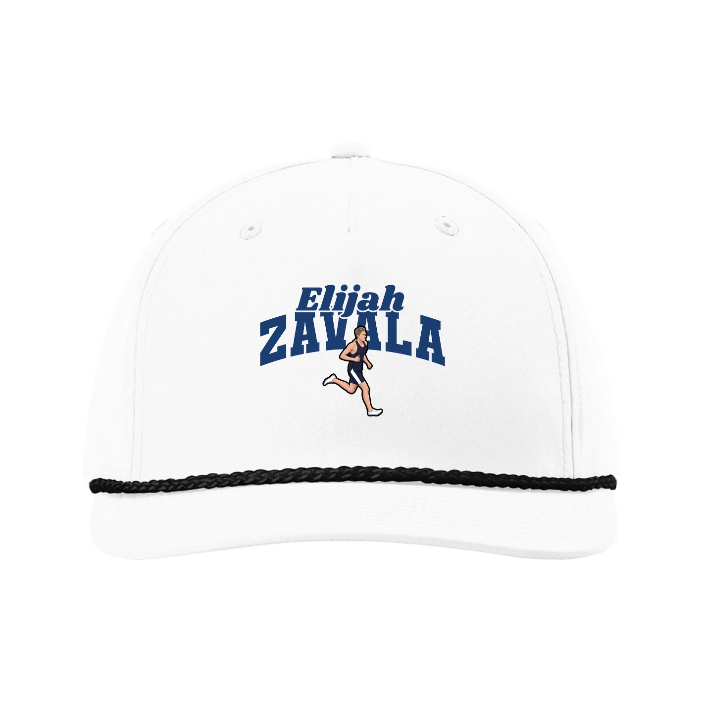 Five-Panel Classic Rope Cap — Signature Arch in White