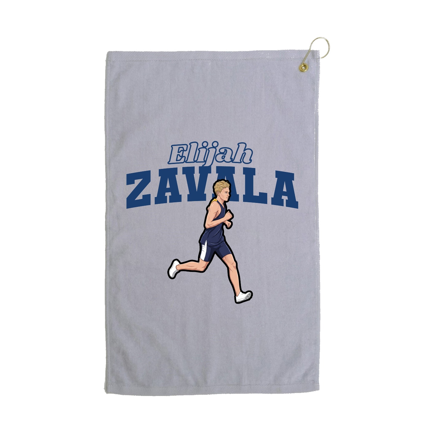 Golf Towel — Name Arch in Grey