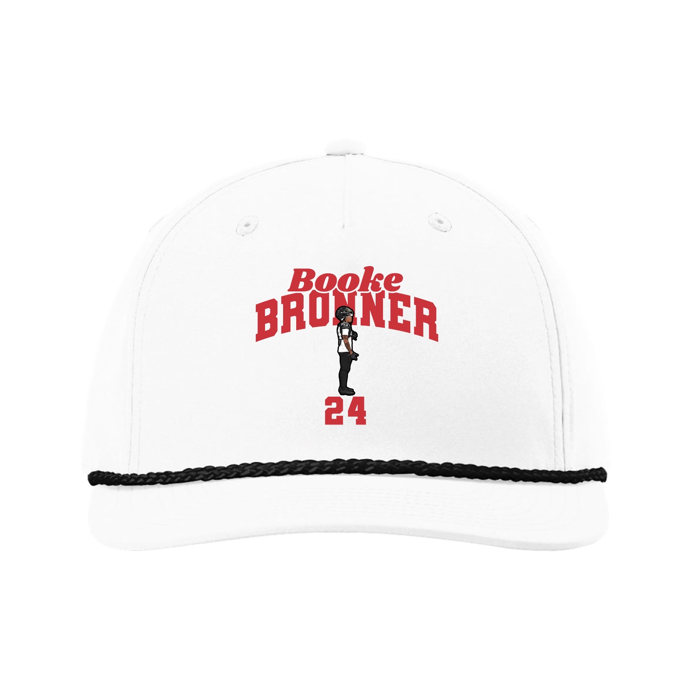 Five-Panel Classic Rope Cap — Signature Arch in White