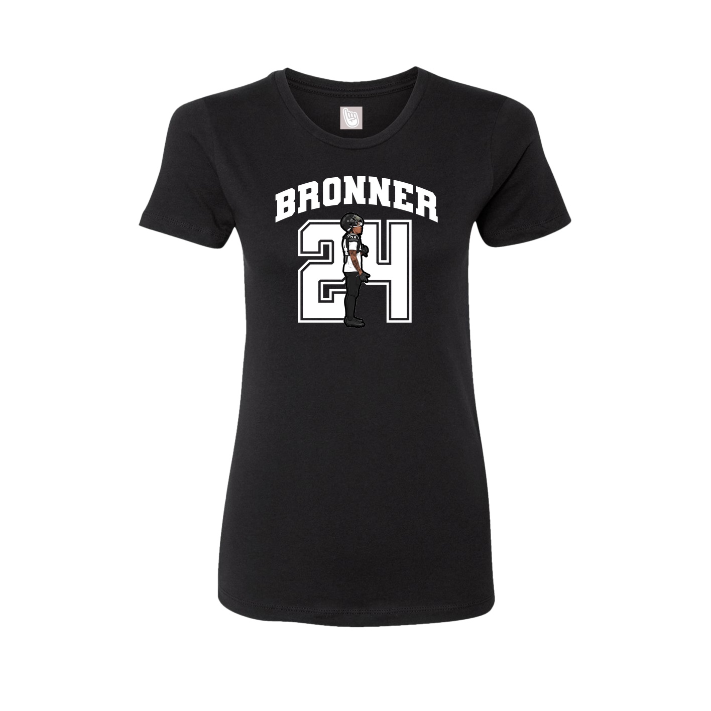 Fitted Women's Tee — Number in Black