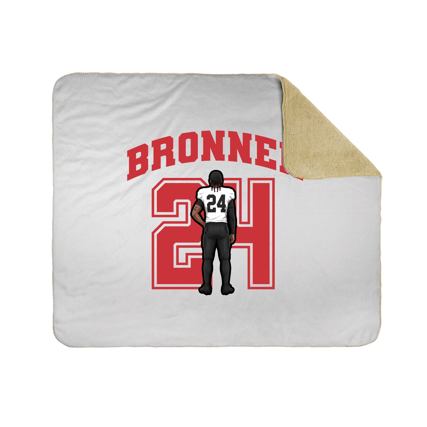 Throw Blanket — Number in White