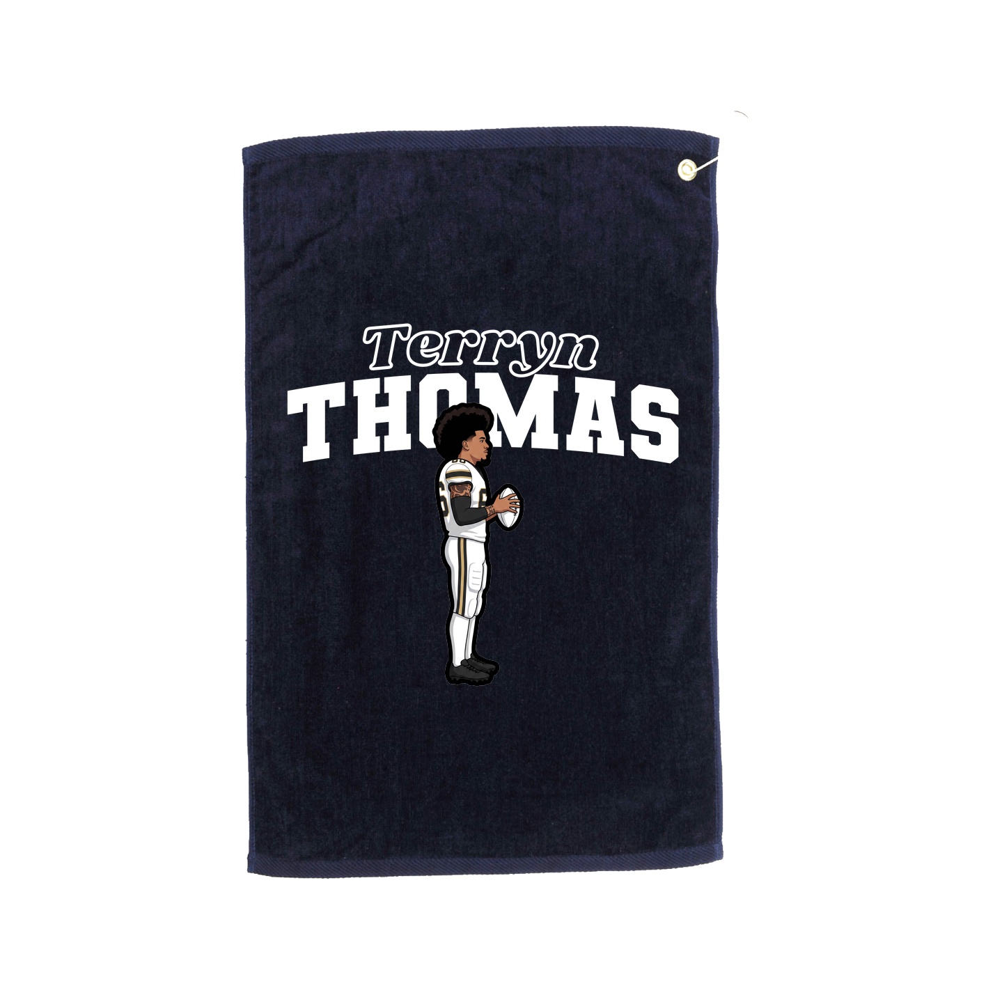 Golf Towel — Name Arch in Navy