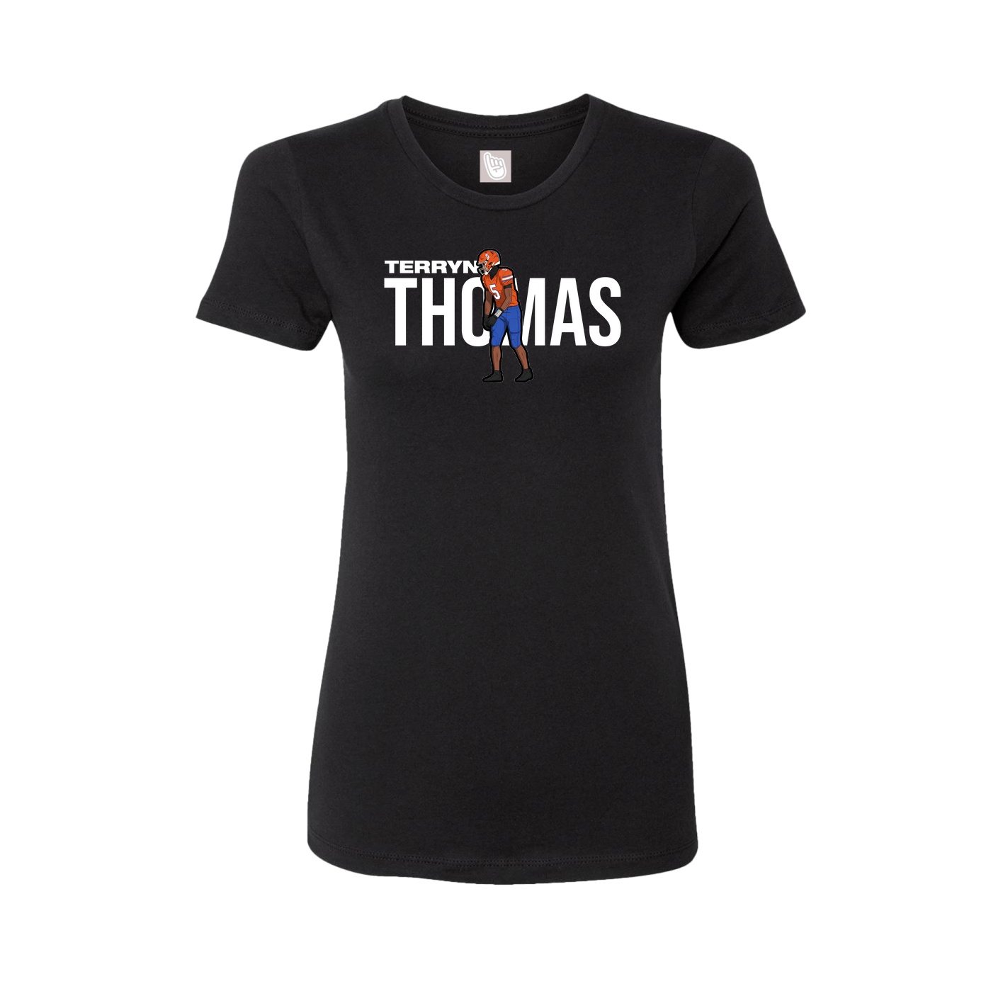 Fitted Women's Tee — Player Name in Black