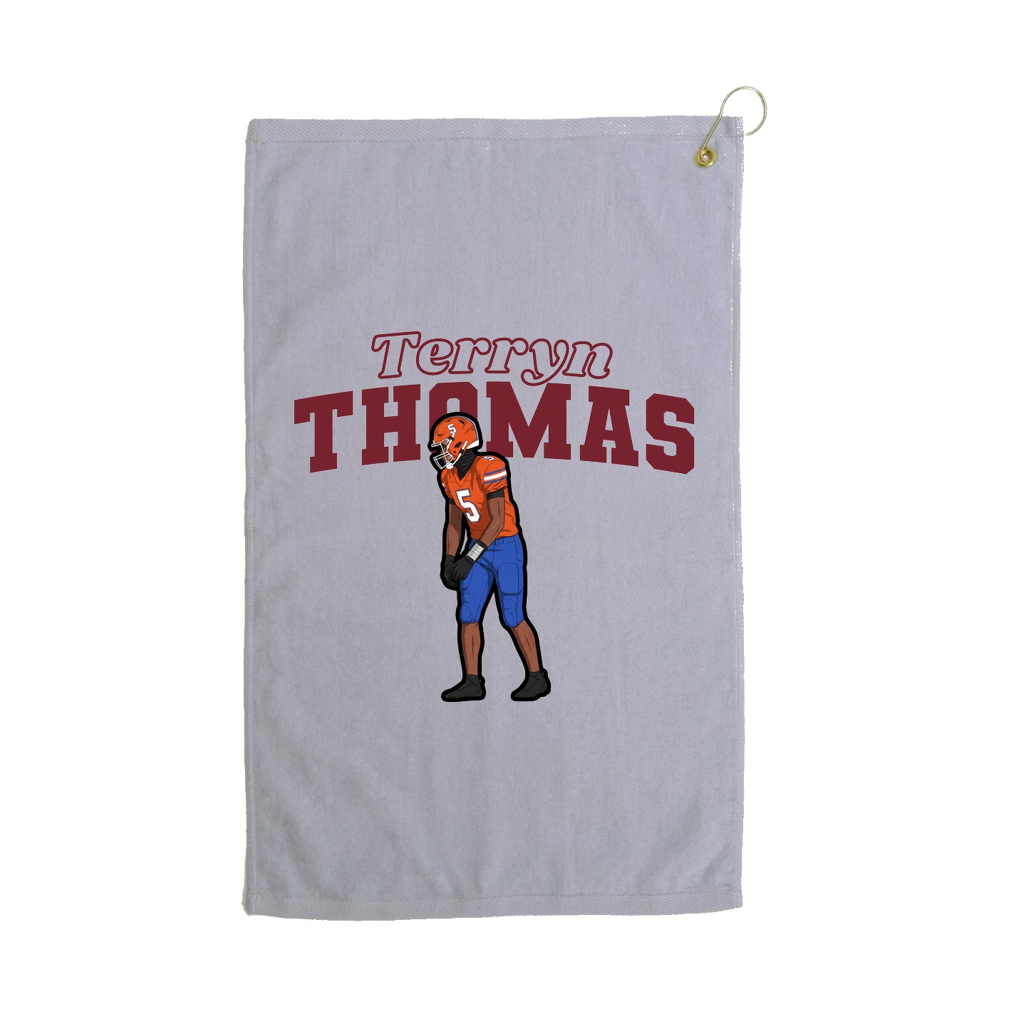 Golf Towel — Name Arch in Grey