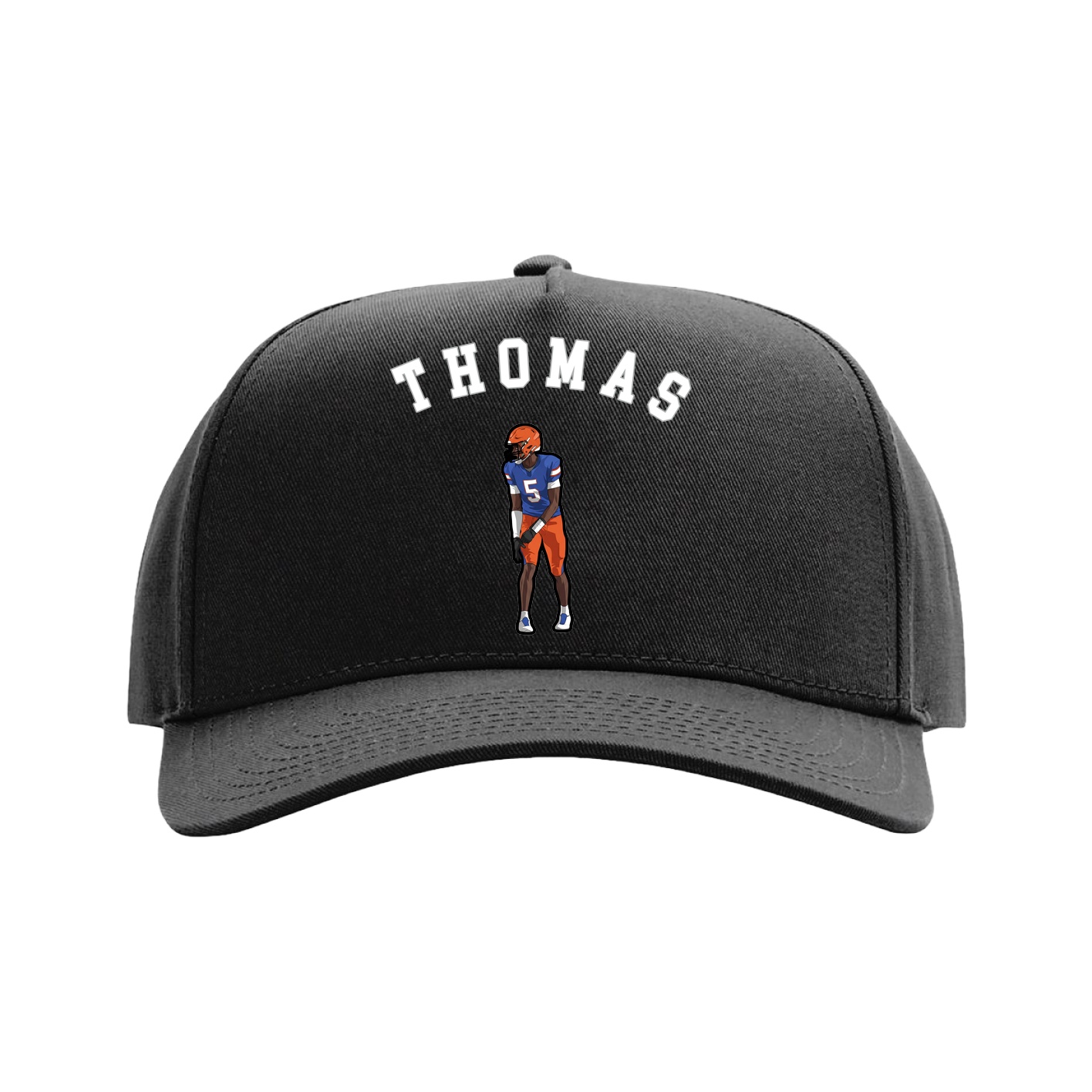 Full Fabric Five-Panel Champ Cap — Shirsey Arch in Black