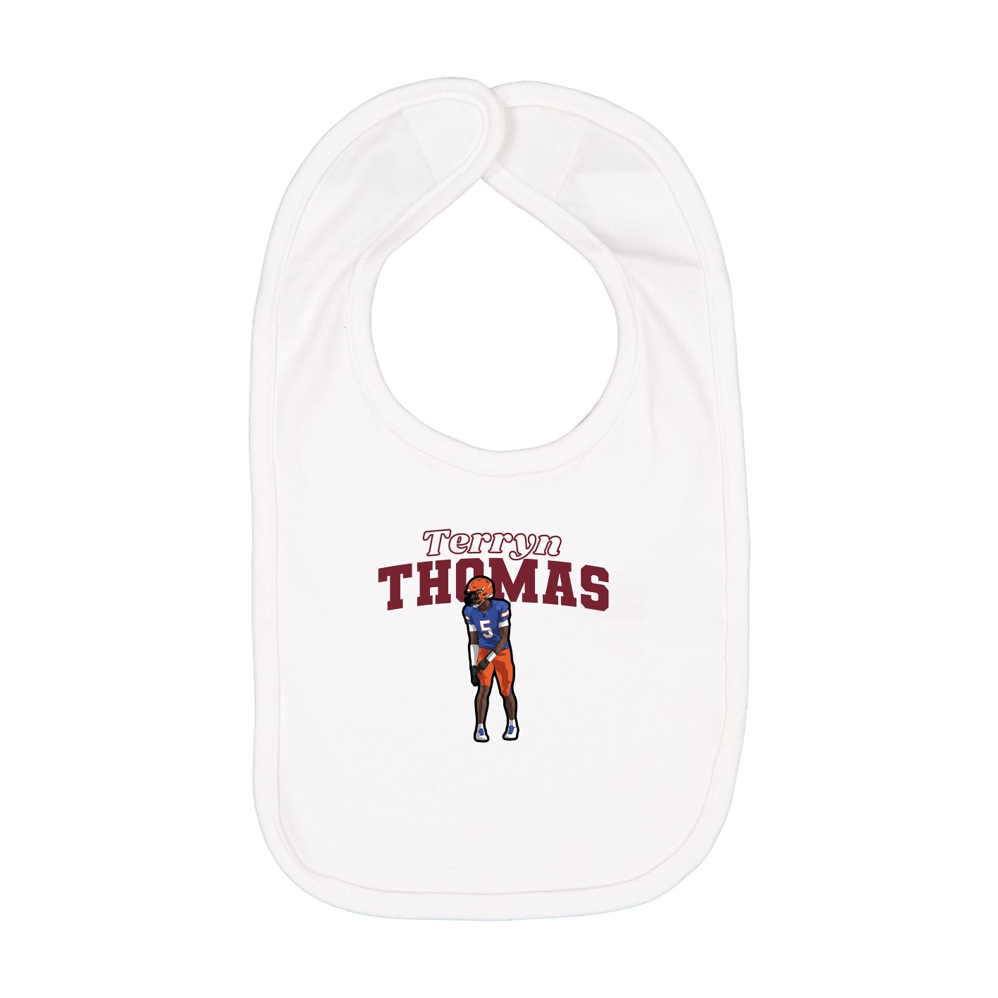 Infant Bib — Name Arch in White