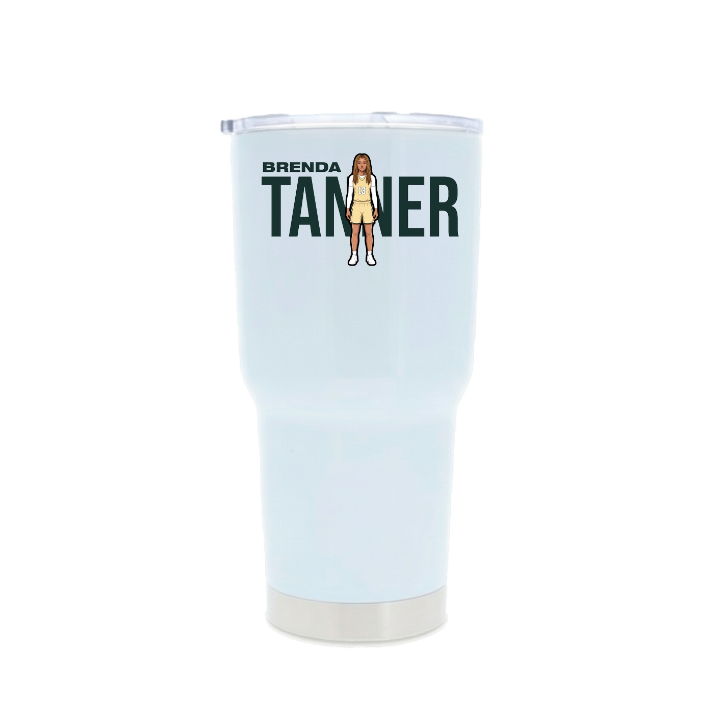 30oz Stainless Steel Tumbler — Player Name in White