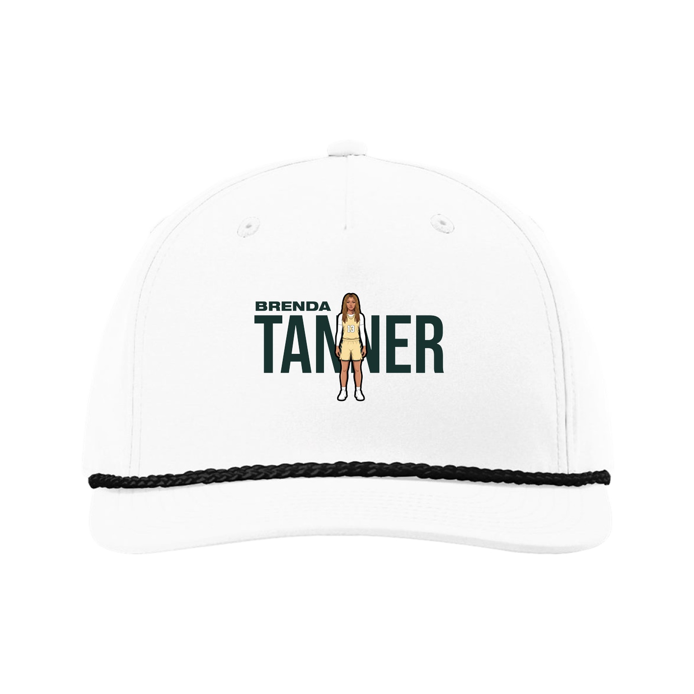 Five-Panel Classic Rope Cap — Player Name in White
