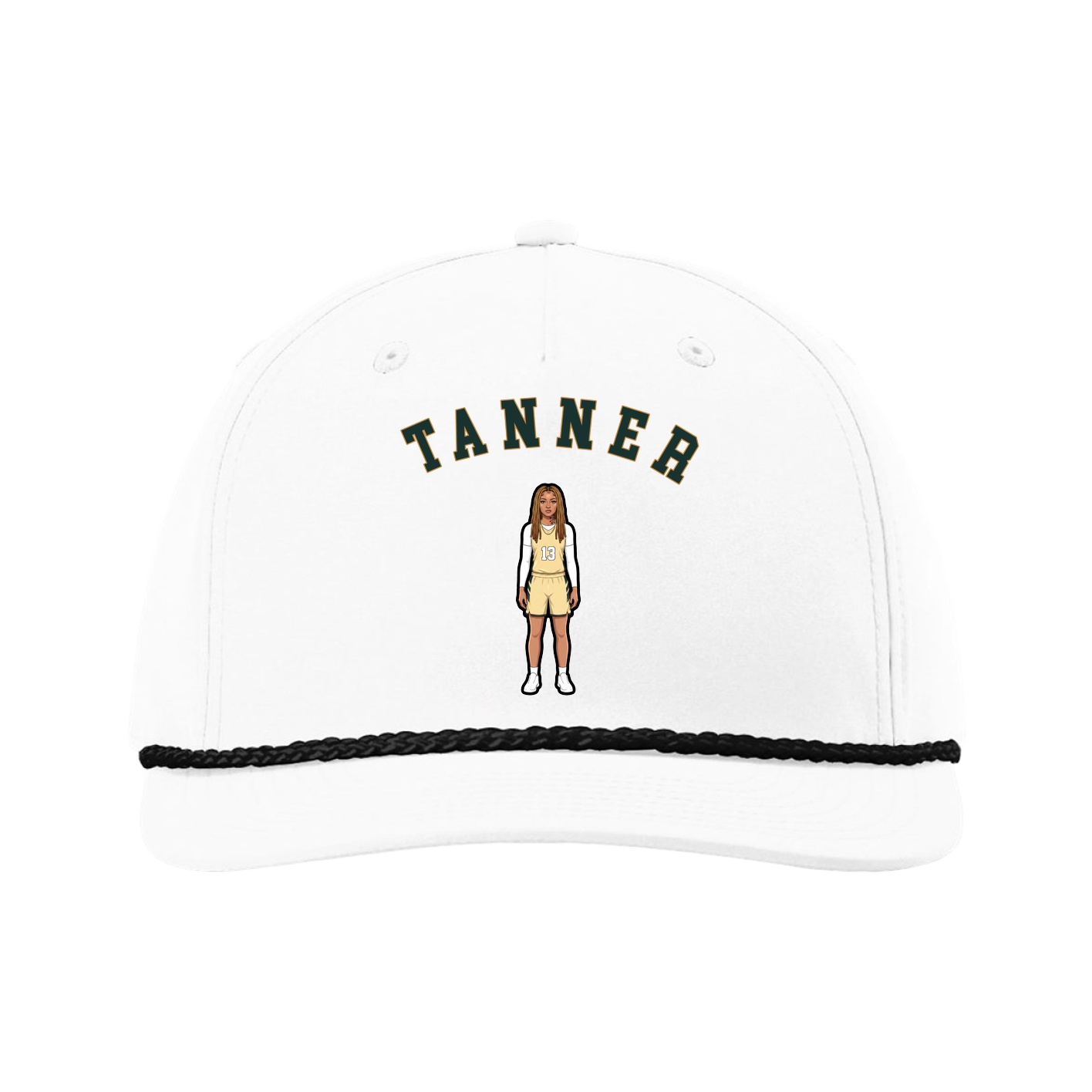 Five-Panel Classic Rope Cap — Shirsey Arch in White