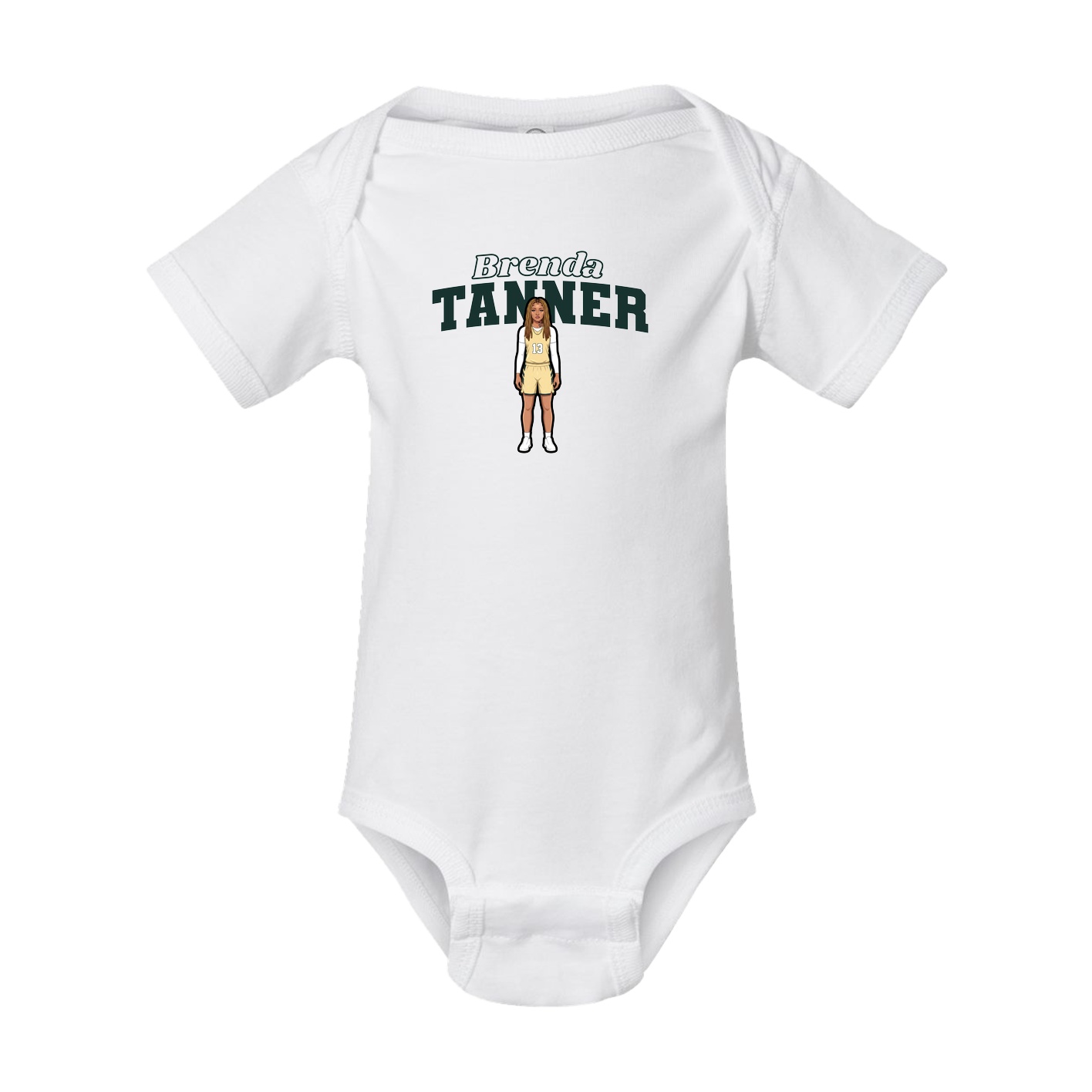 Baby Onesie — Name Arch in White