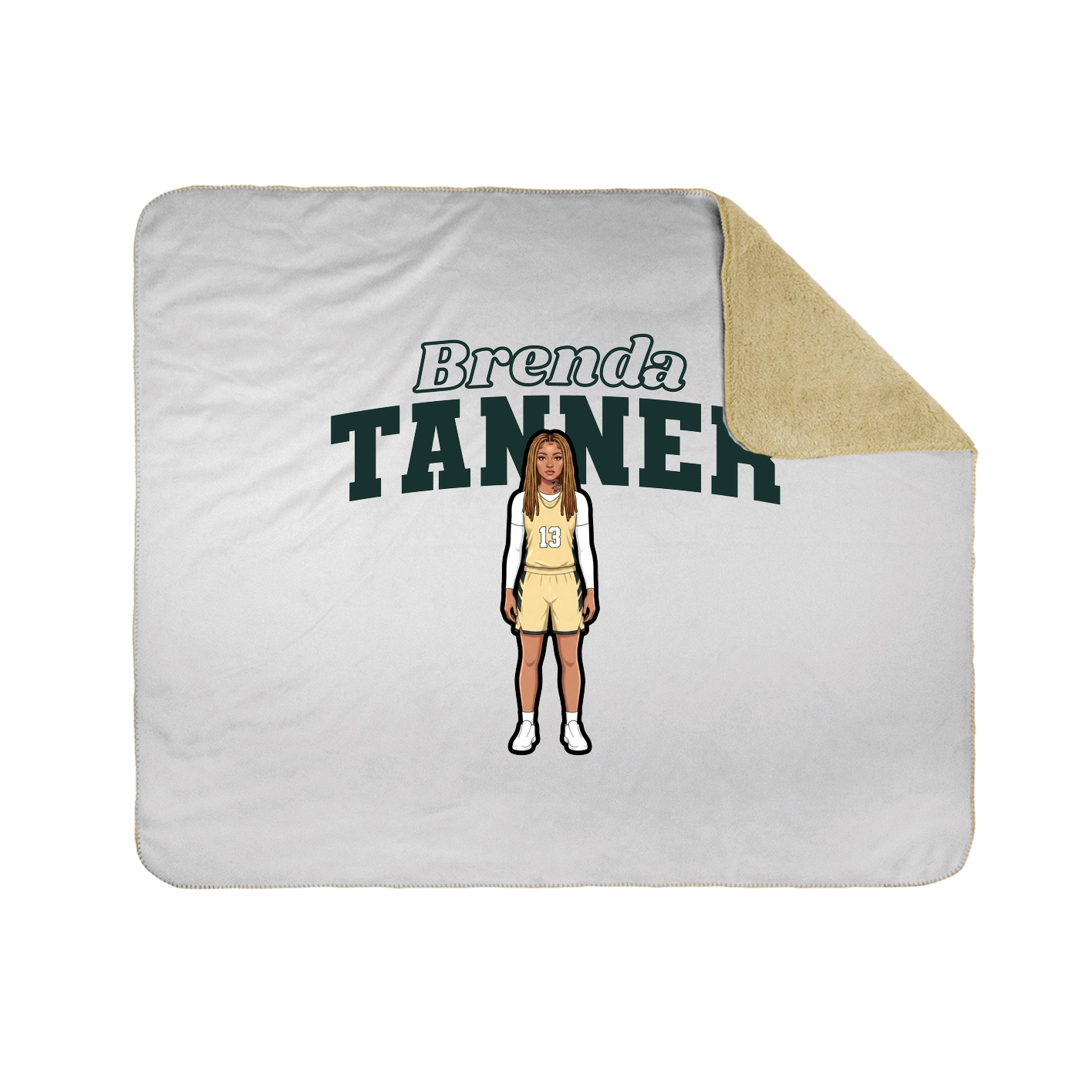 Throw Blanket — Name Arch in White