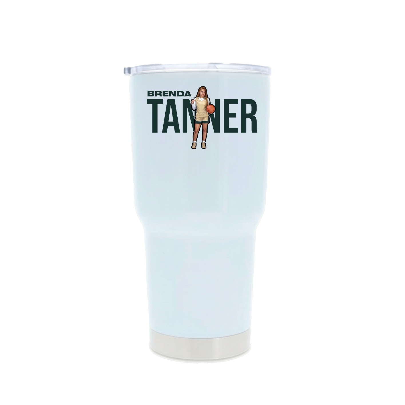 30oz Stainless Steel Tumbler — Player Name in White
