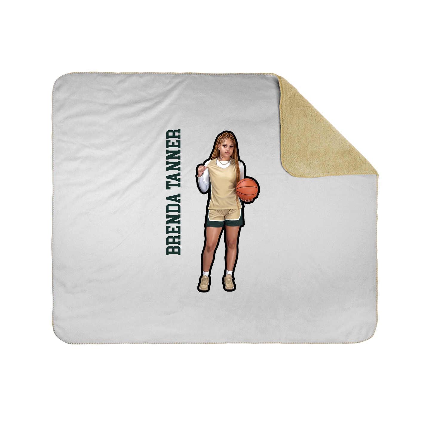 Throw Blanket — Name Vertical in White