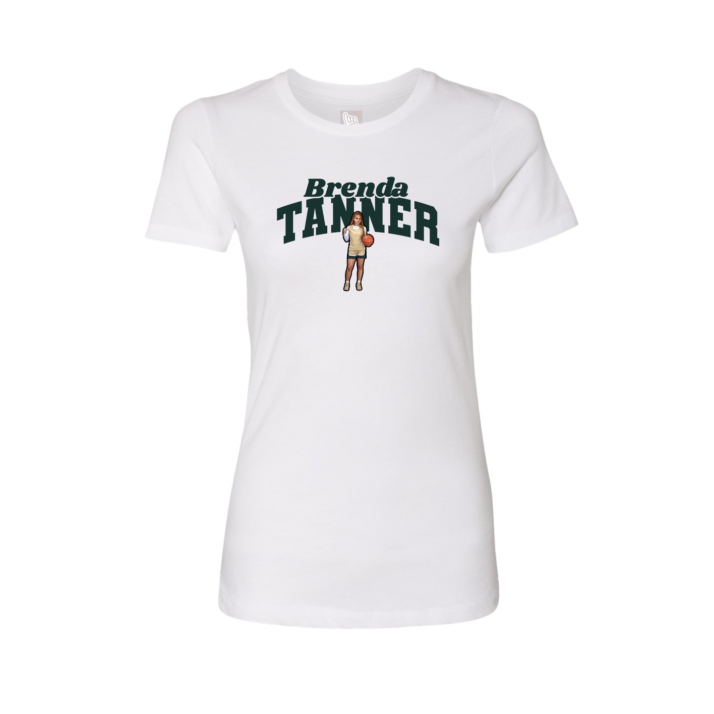 Fitted Women's Tee — Signature Arch in White