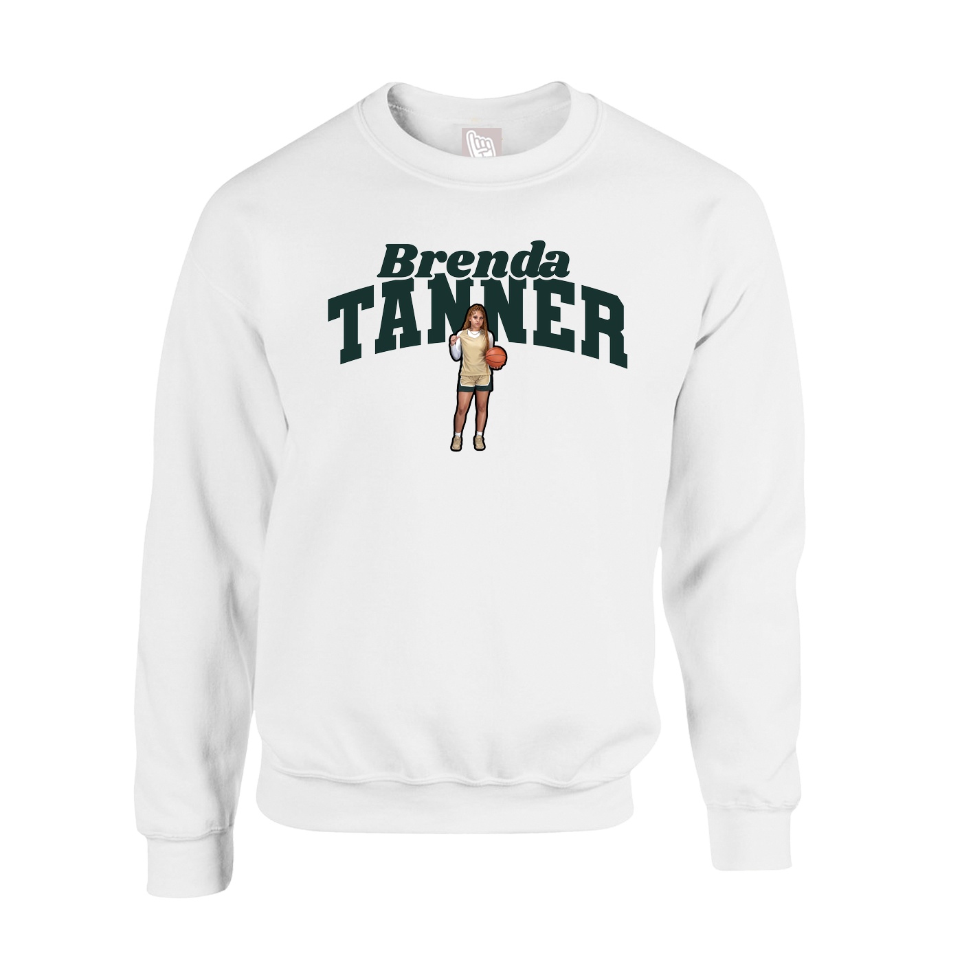 Fleece Crew — Signature Arch in White