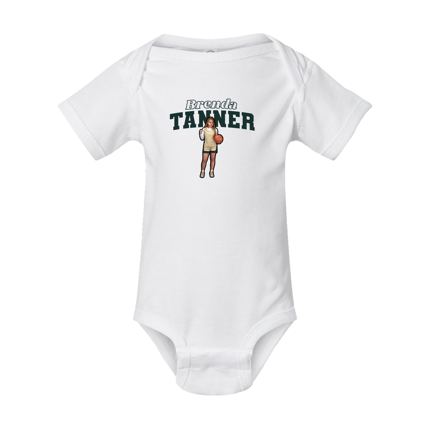 Baby Onesie — Name Arch in White